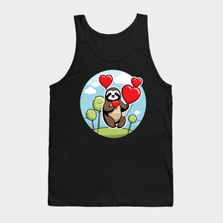 Sloth Heart Balloon - Valentines Day Tank Top